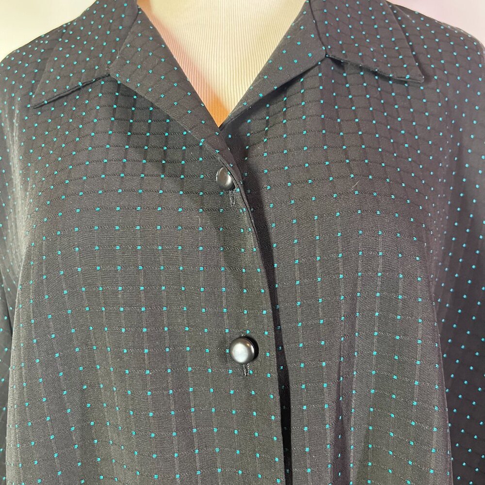 Tanjay Plus Size 24w Textured Button-Up Shirt 3/4… - image 4